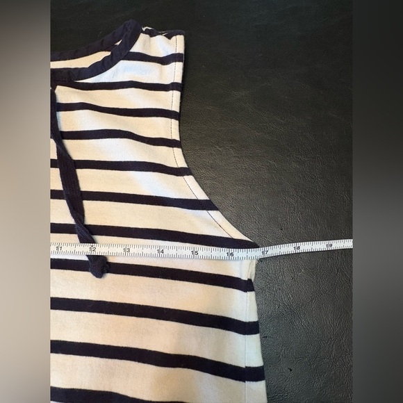 The Limited White and Blue Sleeveless Tank Top with Tie Front - Picture 10 of 12